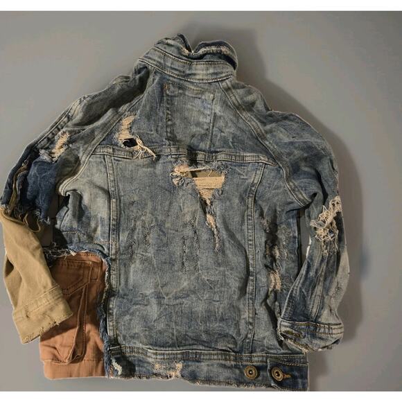 Jordan Craig Distressed Kids Devotion Denim Trucker Jacket Size 6 - Picture 3 of 8